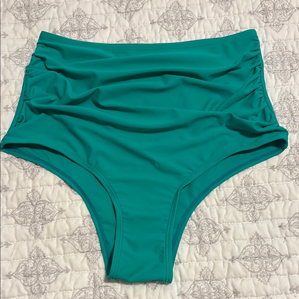 Teal High-Waisted Bikini Bottom